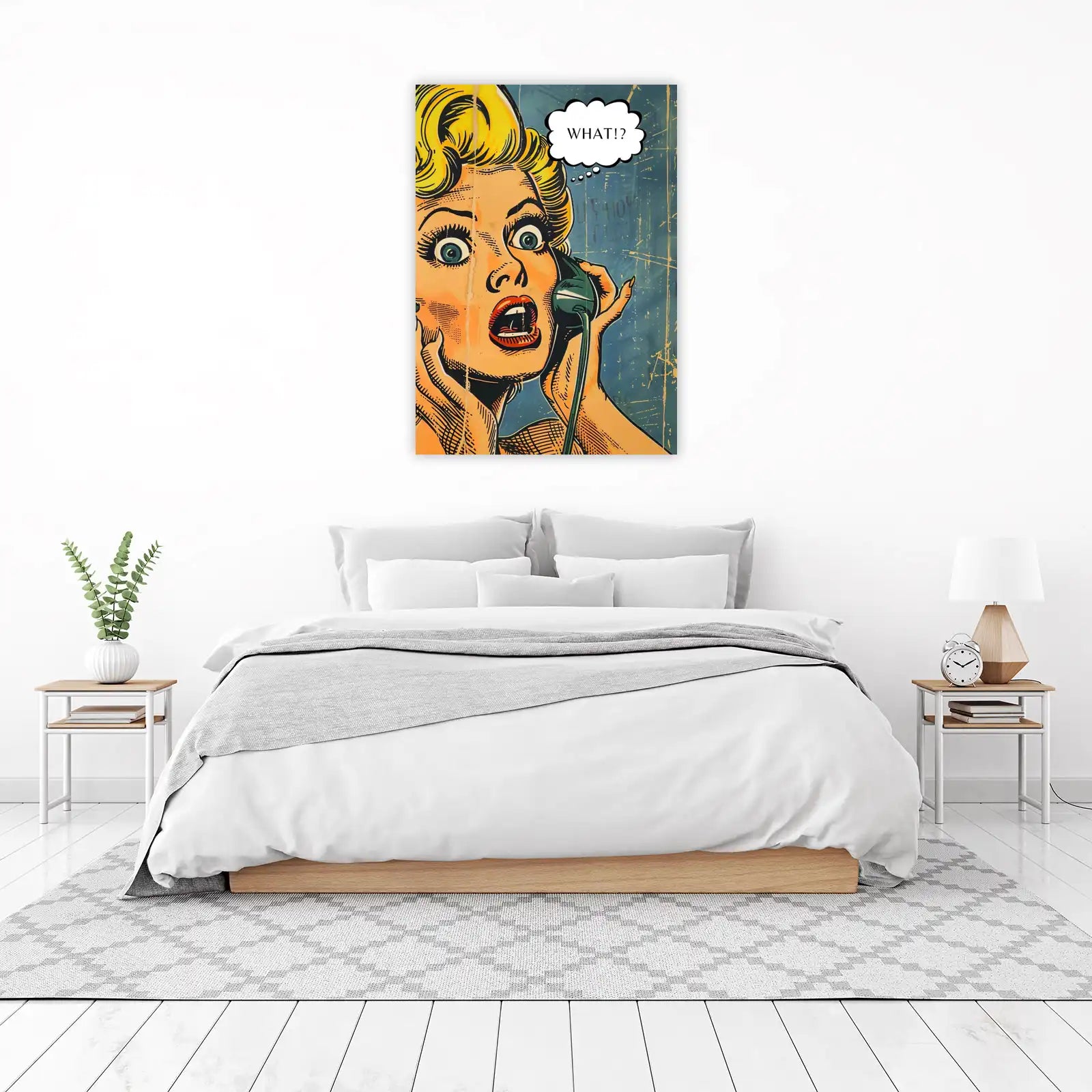 Retro Pop Art Woman "What!?" Wall Art