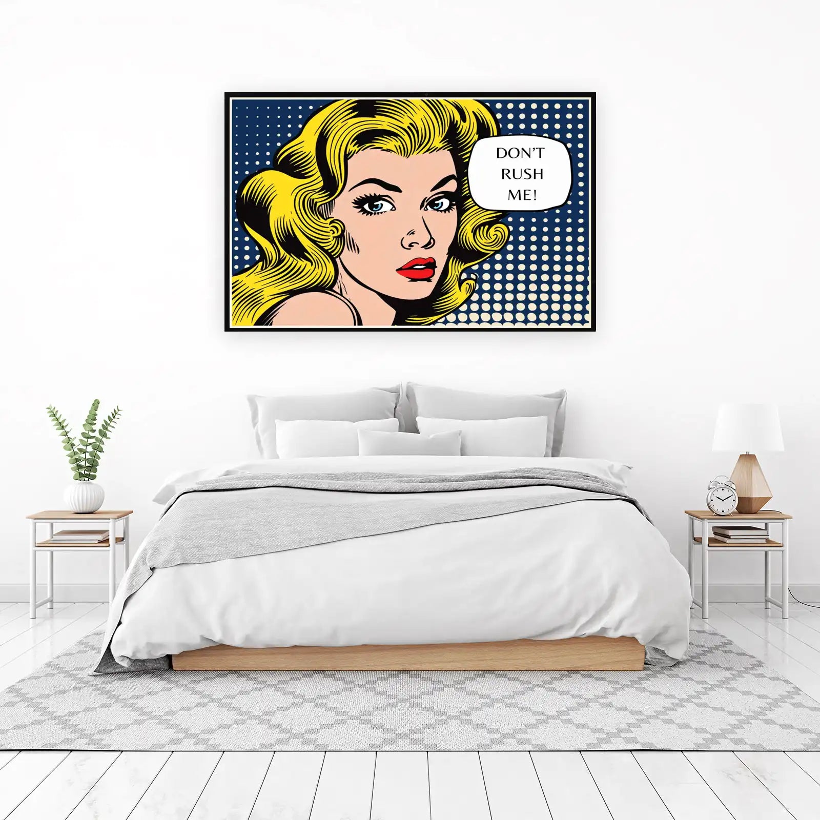 Retro Pop Art Woman "Don't Rush Me" Wall Art