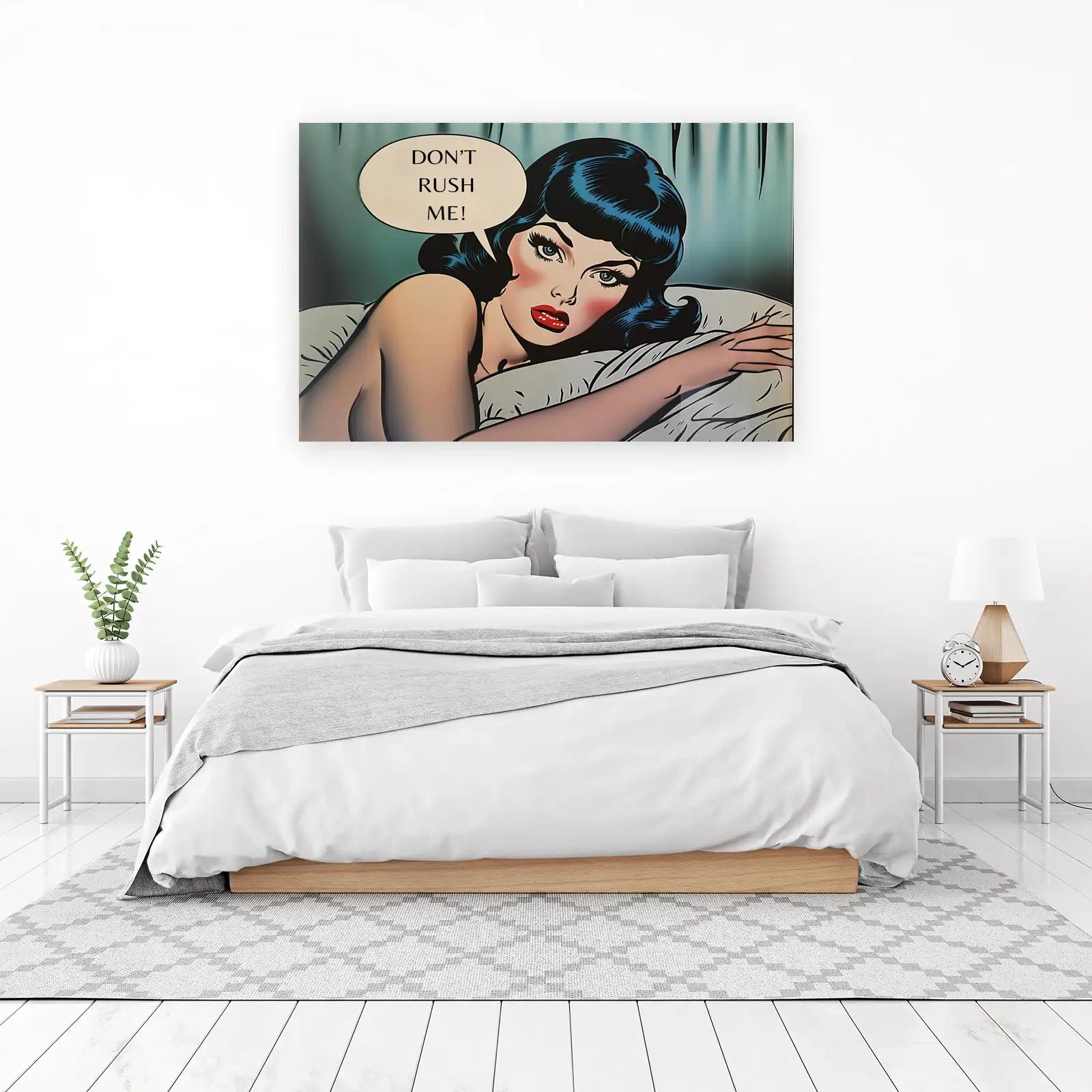 Retro Pop Art Woman "Don't Rush Me" Wall Art