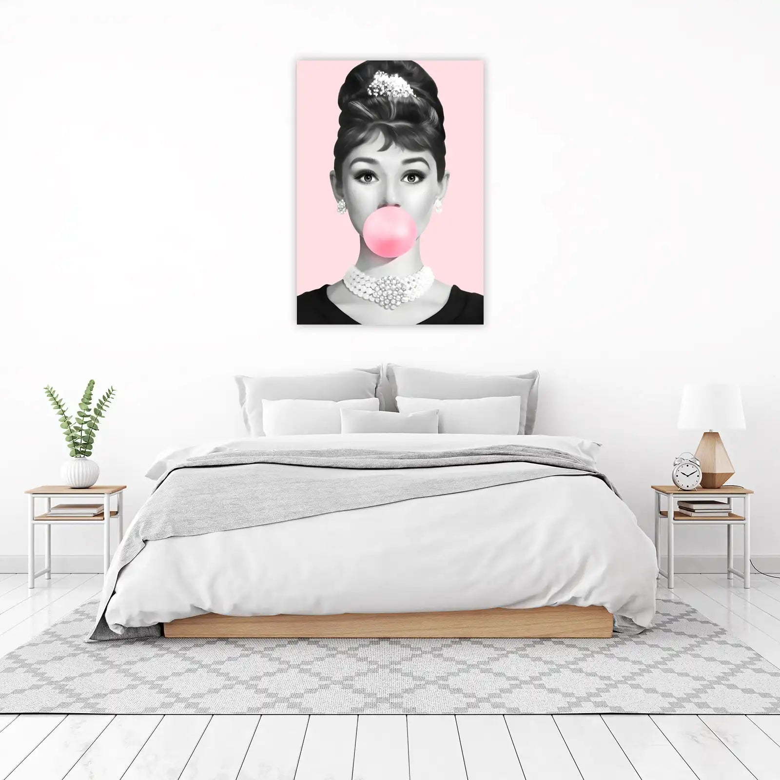 Elegant Audrey Hepburn Bubble Gum Wall Art