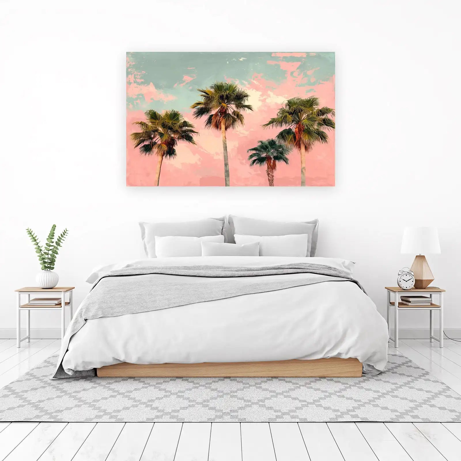 Vintage Palm Trees Sky Wall Art