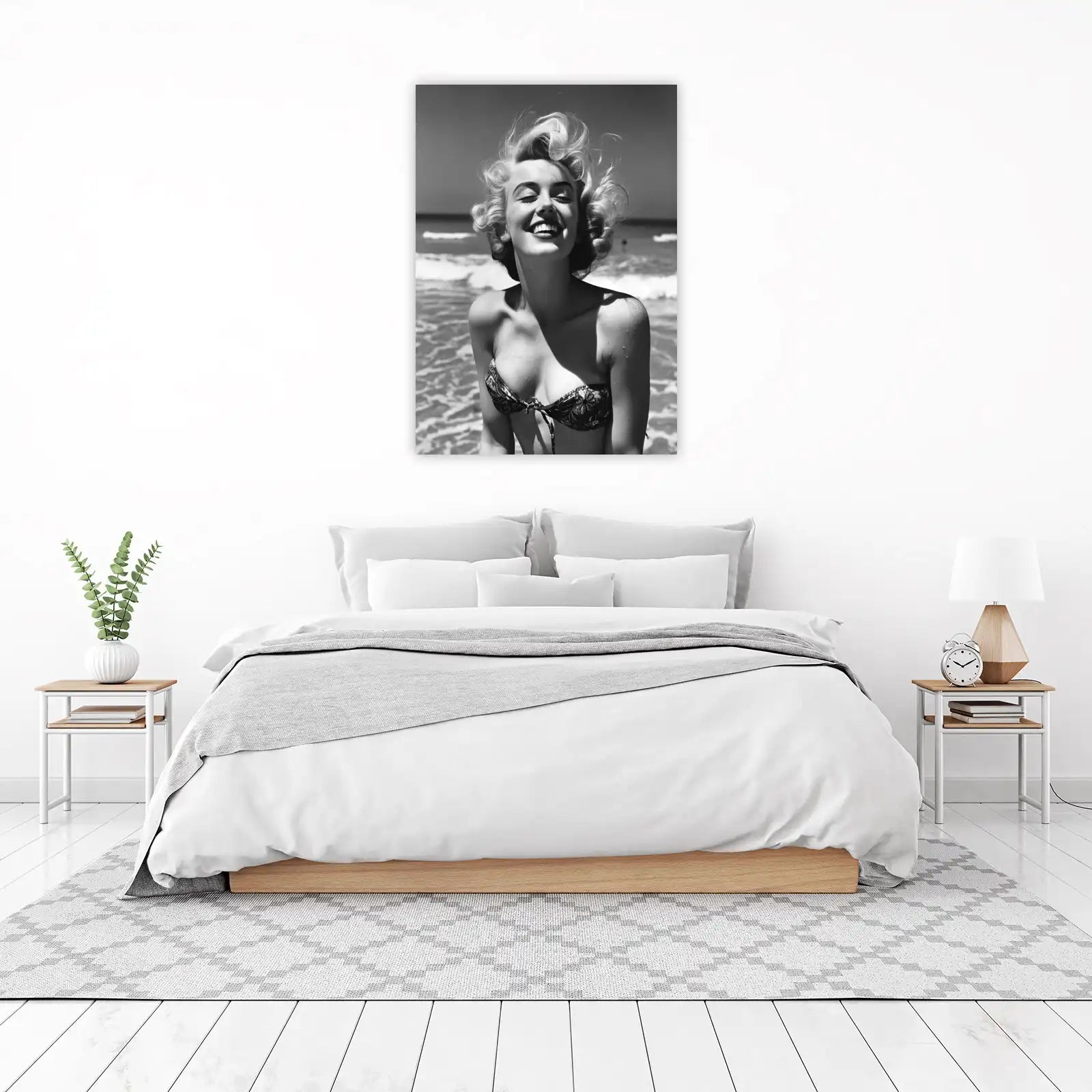 Vintage Beach Babe Joyful Portrait Wall Art