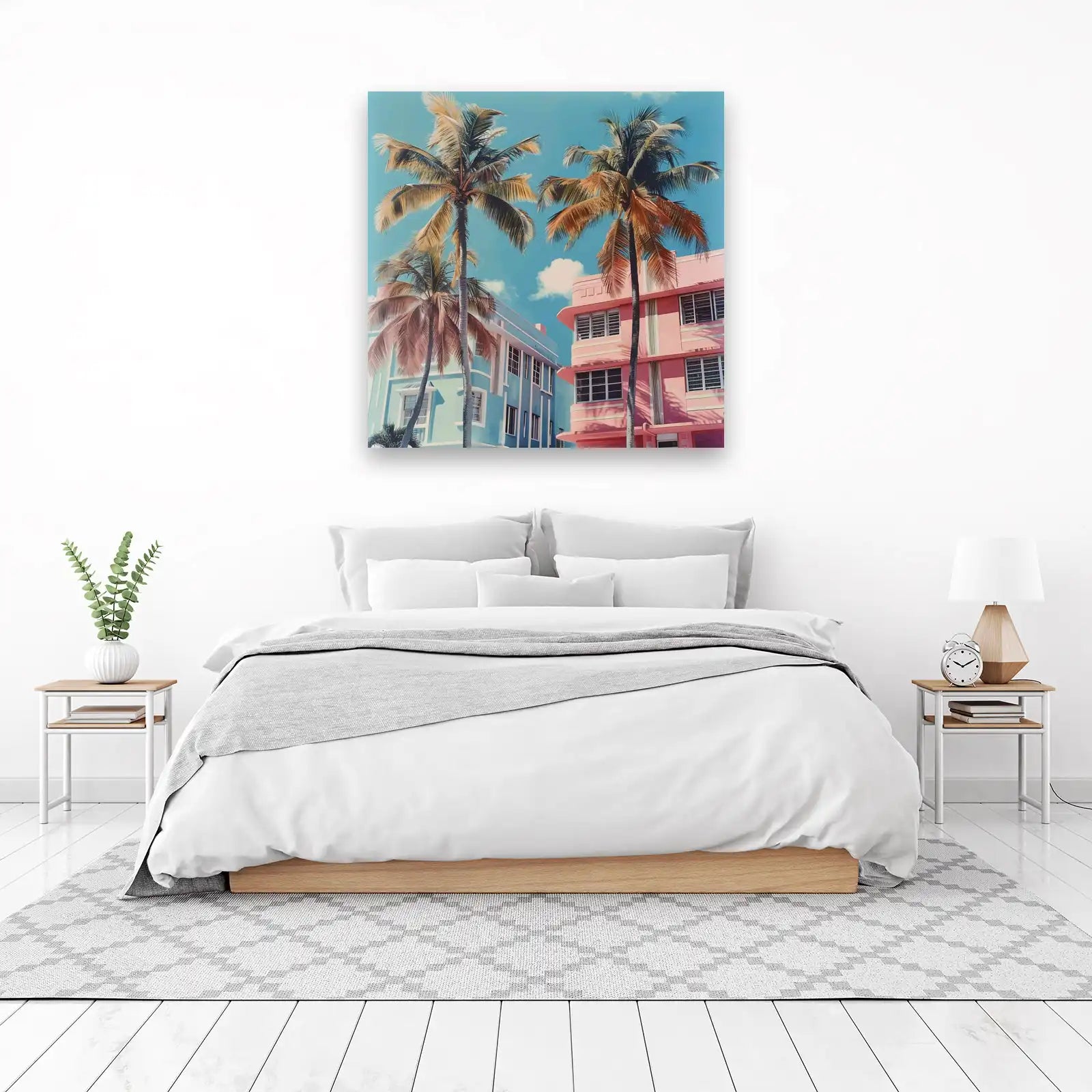 Miami Art Deco Palm Trees Wall Art
