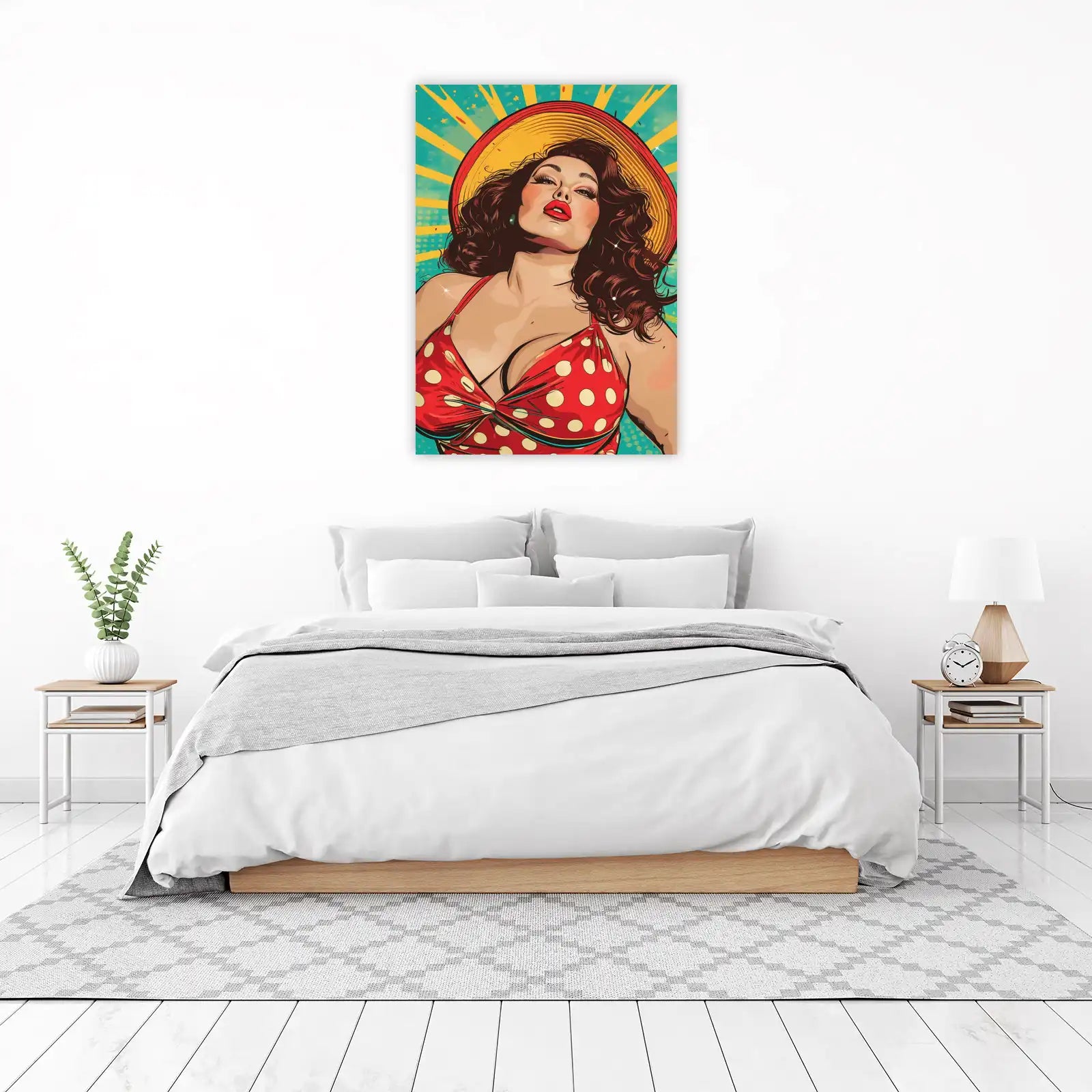Vintage Pin-Up Glamour Red Polka Dot Wall Art