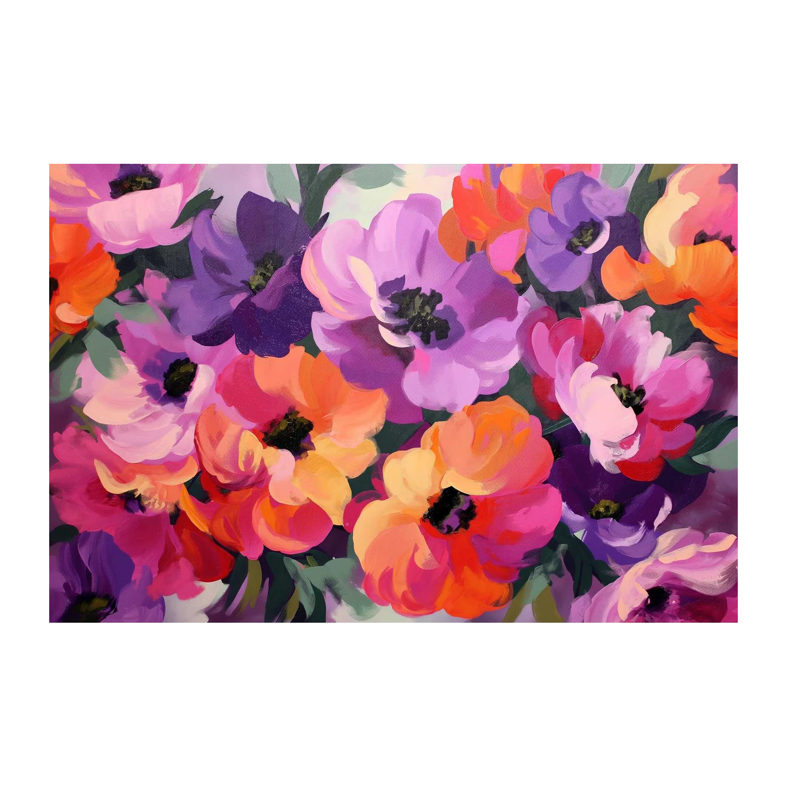 Vibrant Floral Burst Wall Art