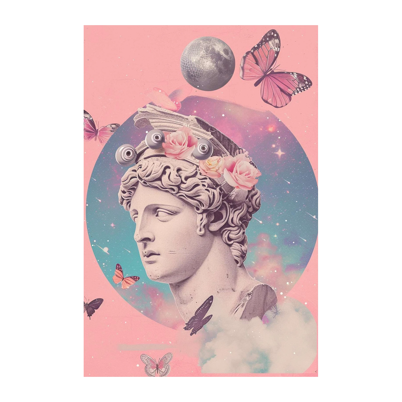 Surreal Renaissance Butterfly Moon Wall Art