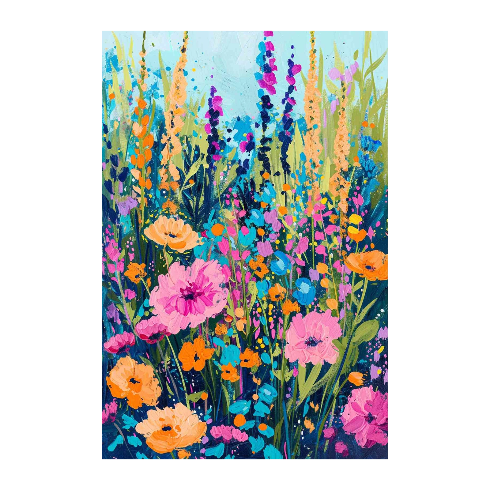 Vibrant Meadow Abstract Floral Wall Art