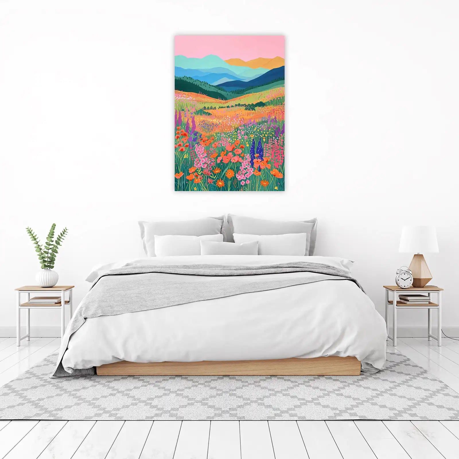 Vibrant Meadow Landscape Wall Art