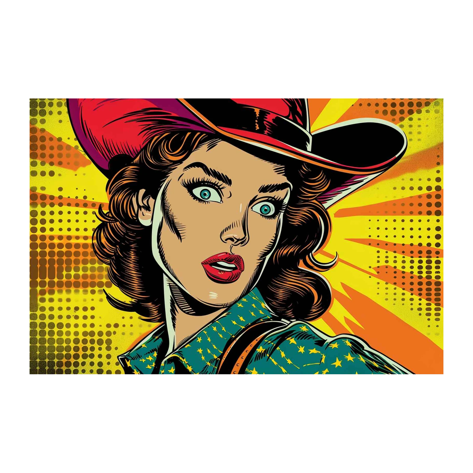 Pop Art Cowgirl Surprise Wall Art
