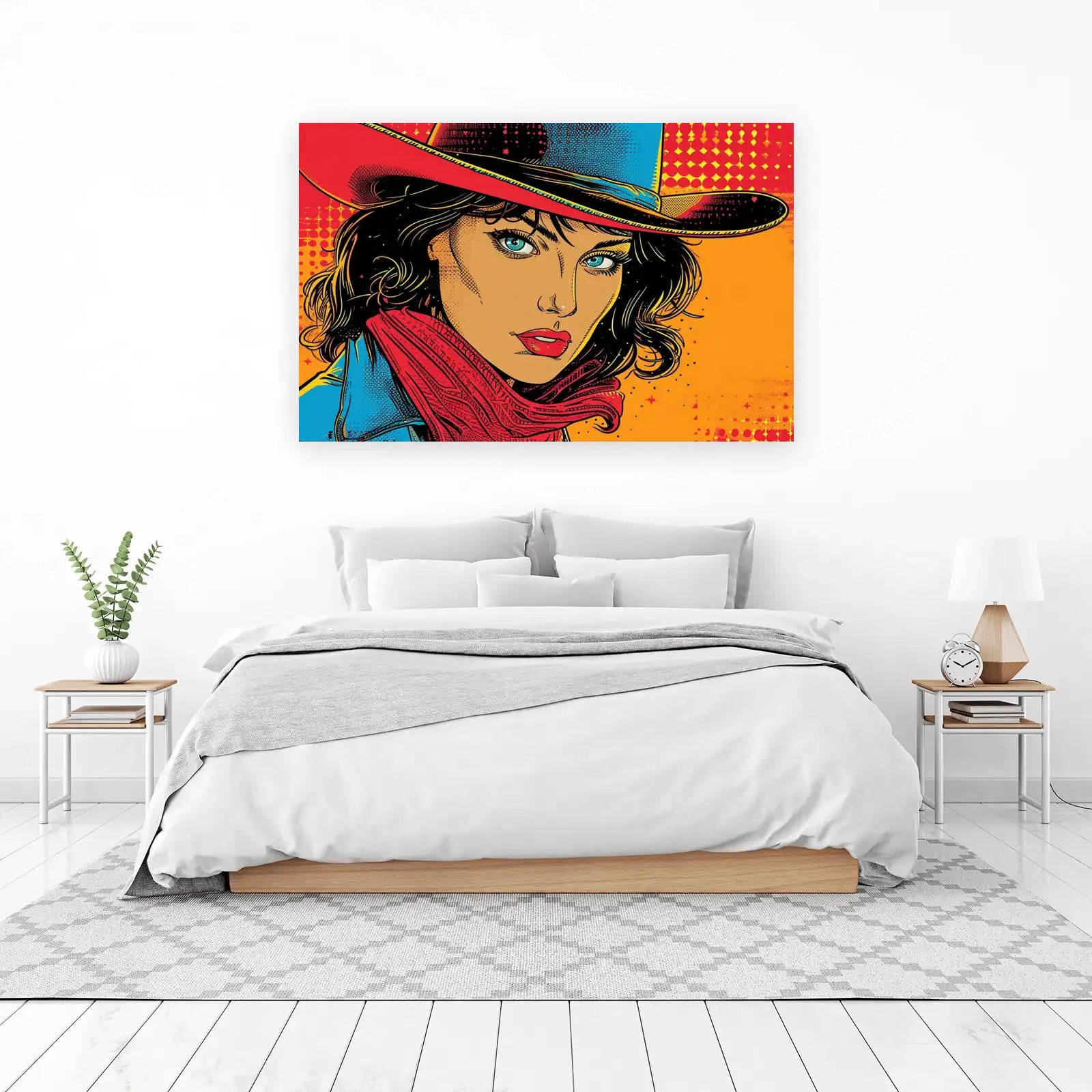 Striking Comic Cowgirl Pop Art Wall Art