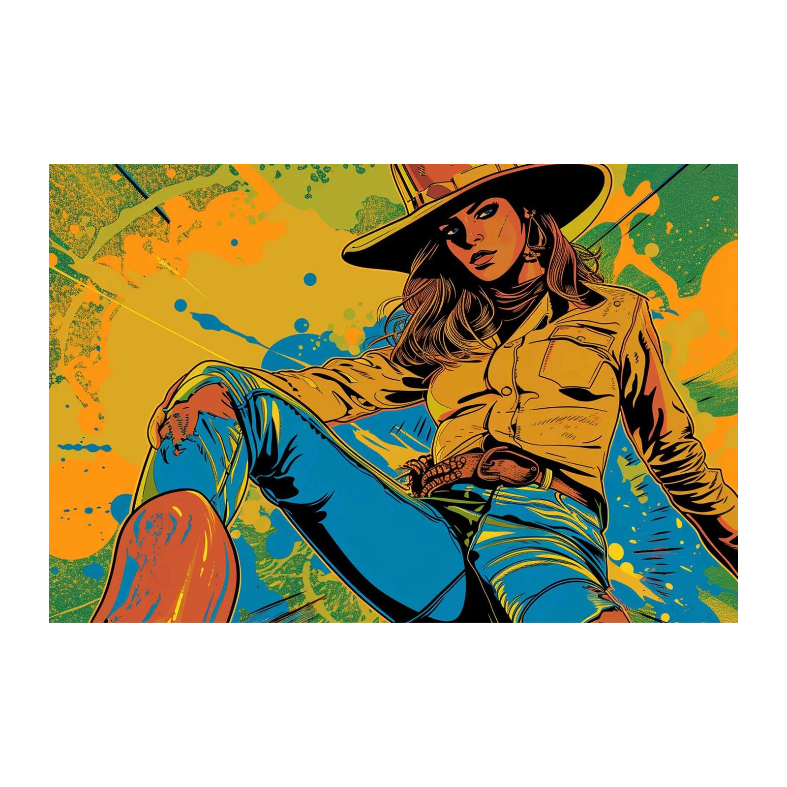 Bold Cowgirl Pop Art Wall Art