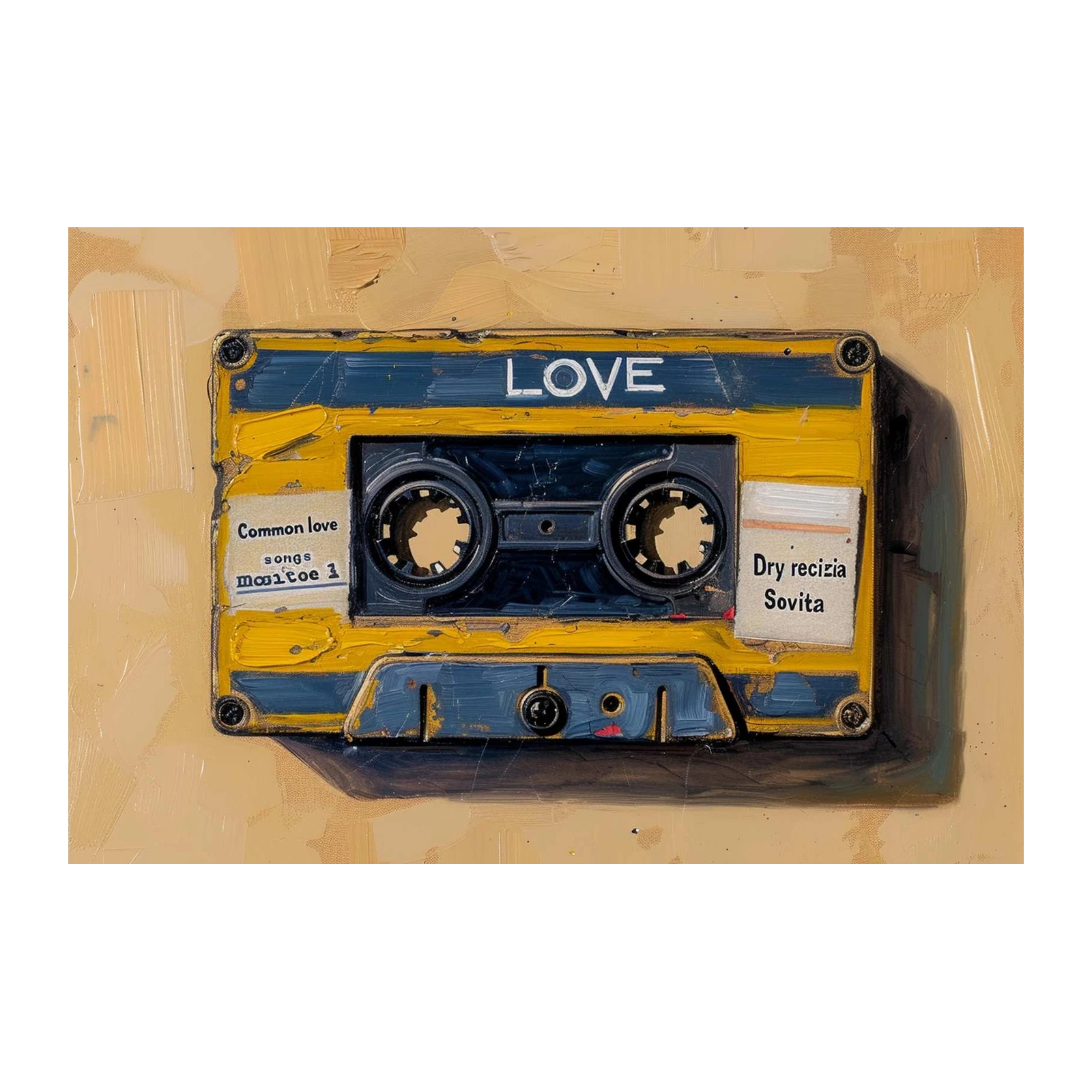 Retro Love Cassette Tape Wall Art