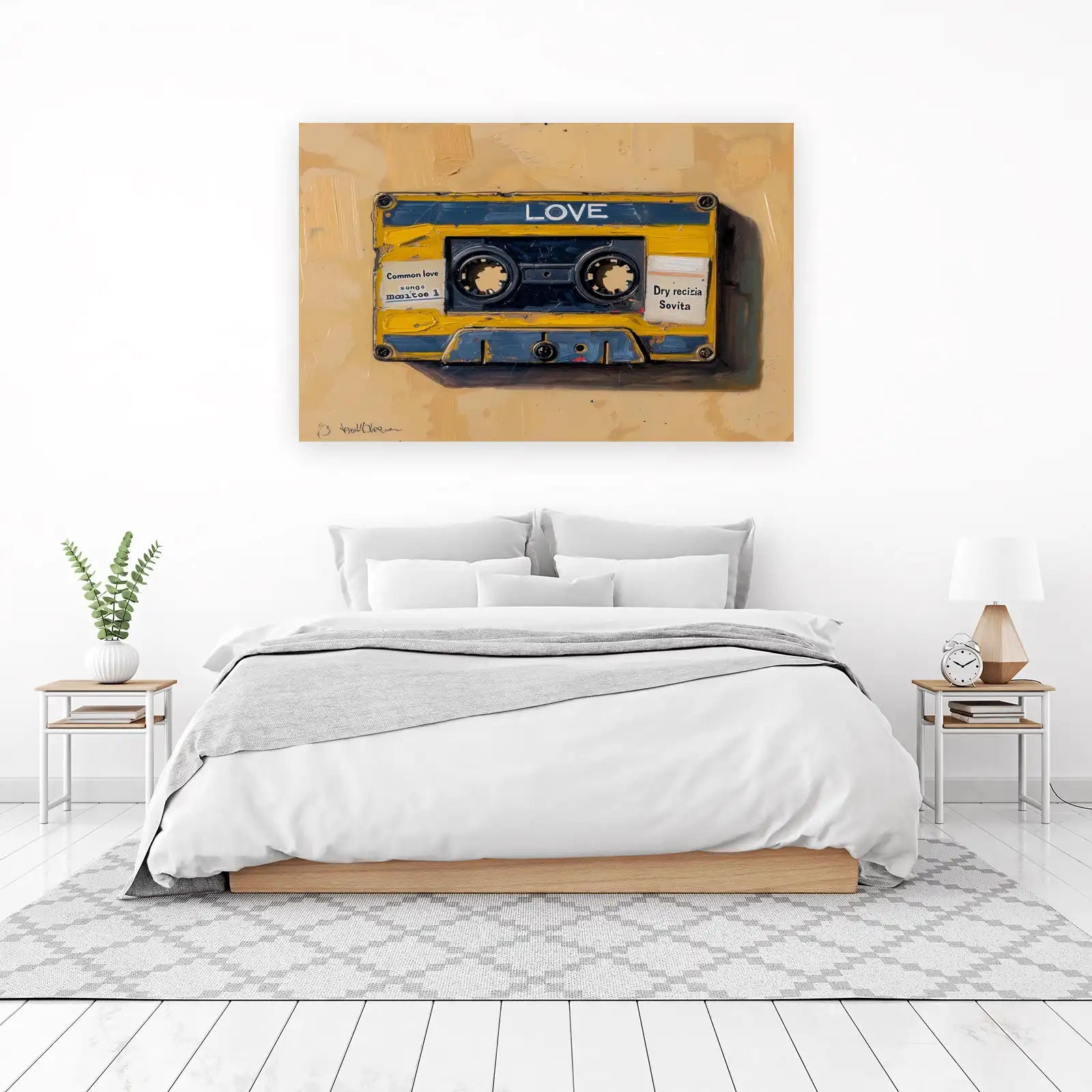 Retro Love Cassette Tape Wall Art