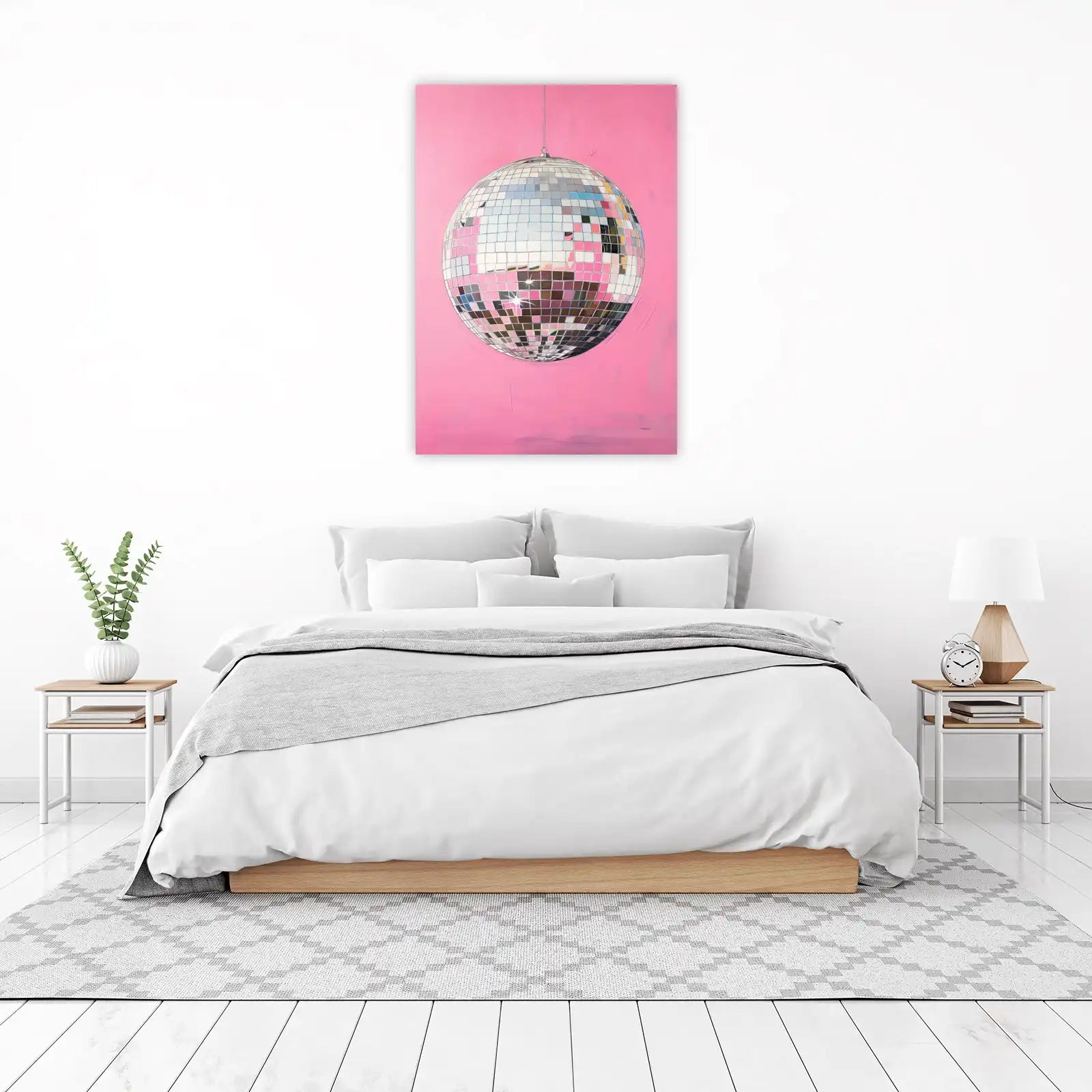 Disco Ball Pink Aura Wall Art