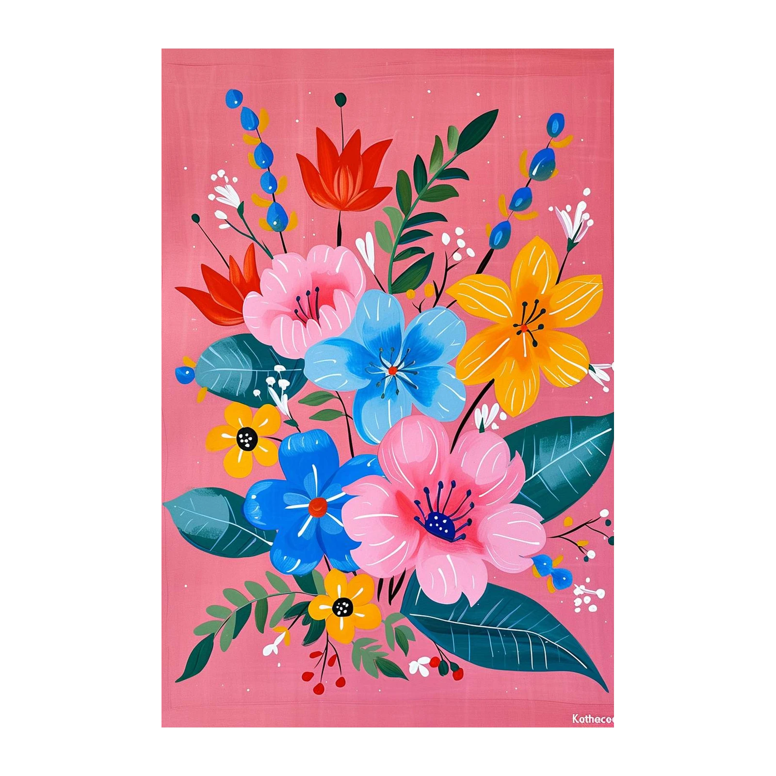 Vibrant Floral Art Wall Art