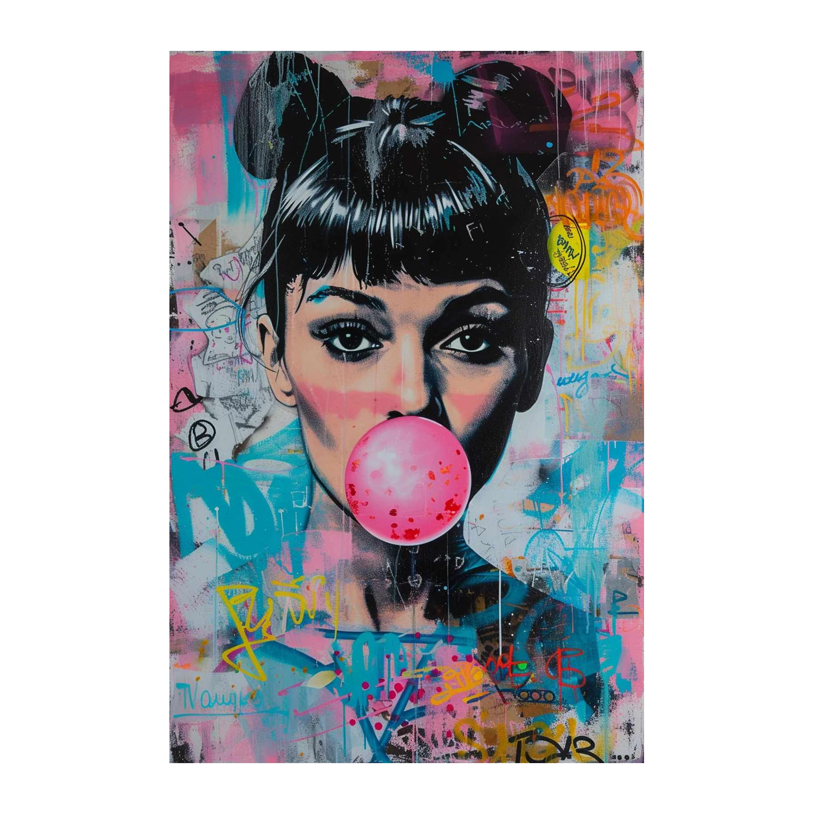 Pop Art Audrey Hepburn Bubble Gum Wall Art