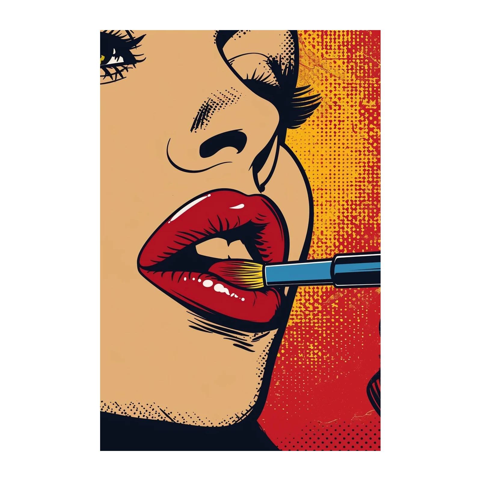 Pop Art Red Lips Makeup Wall Art