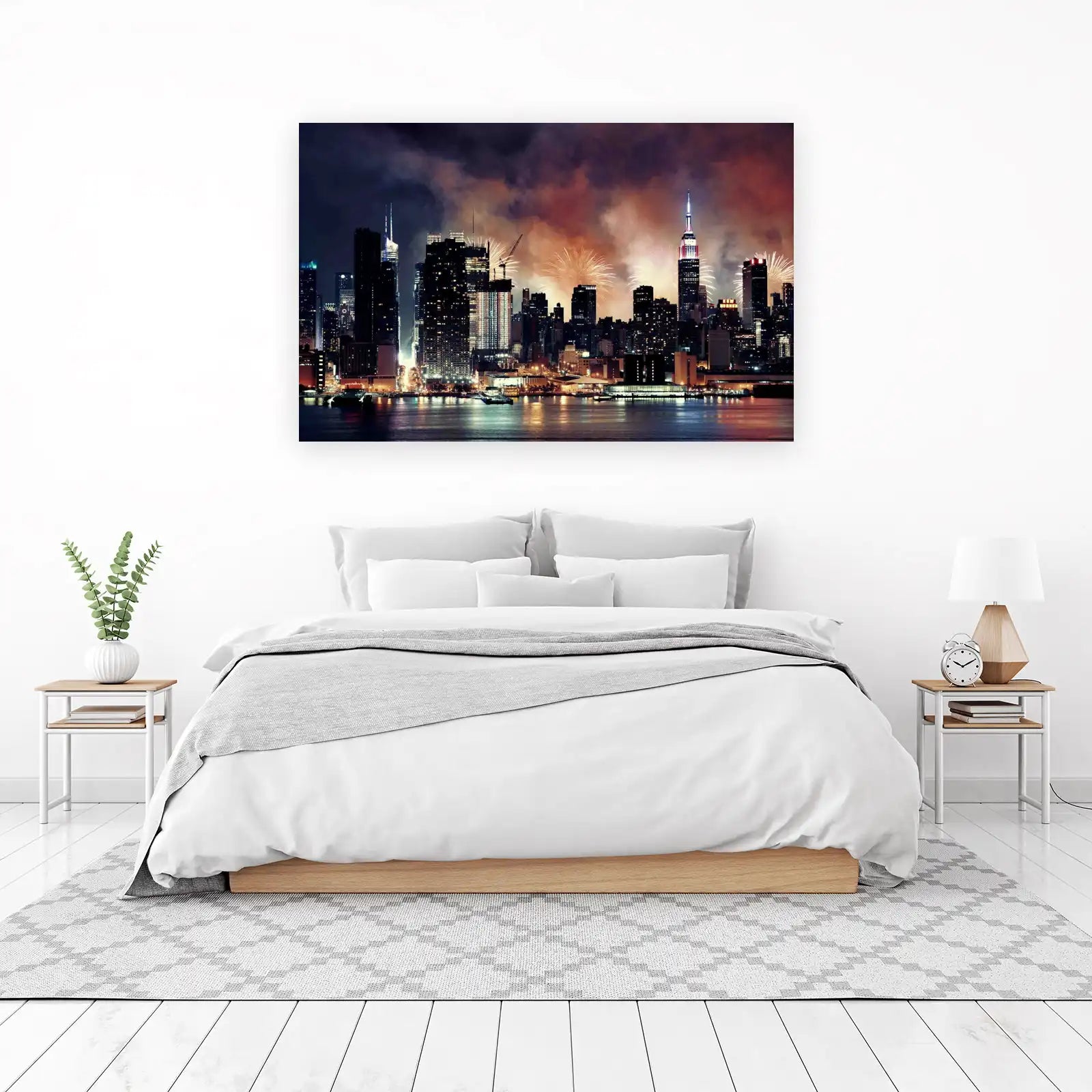 New York City Fireworks Skyline Wall Art
