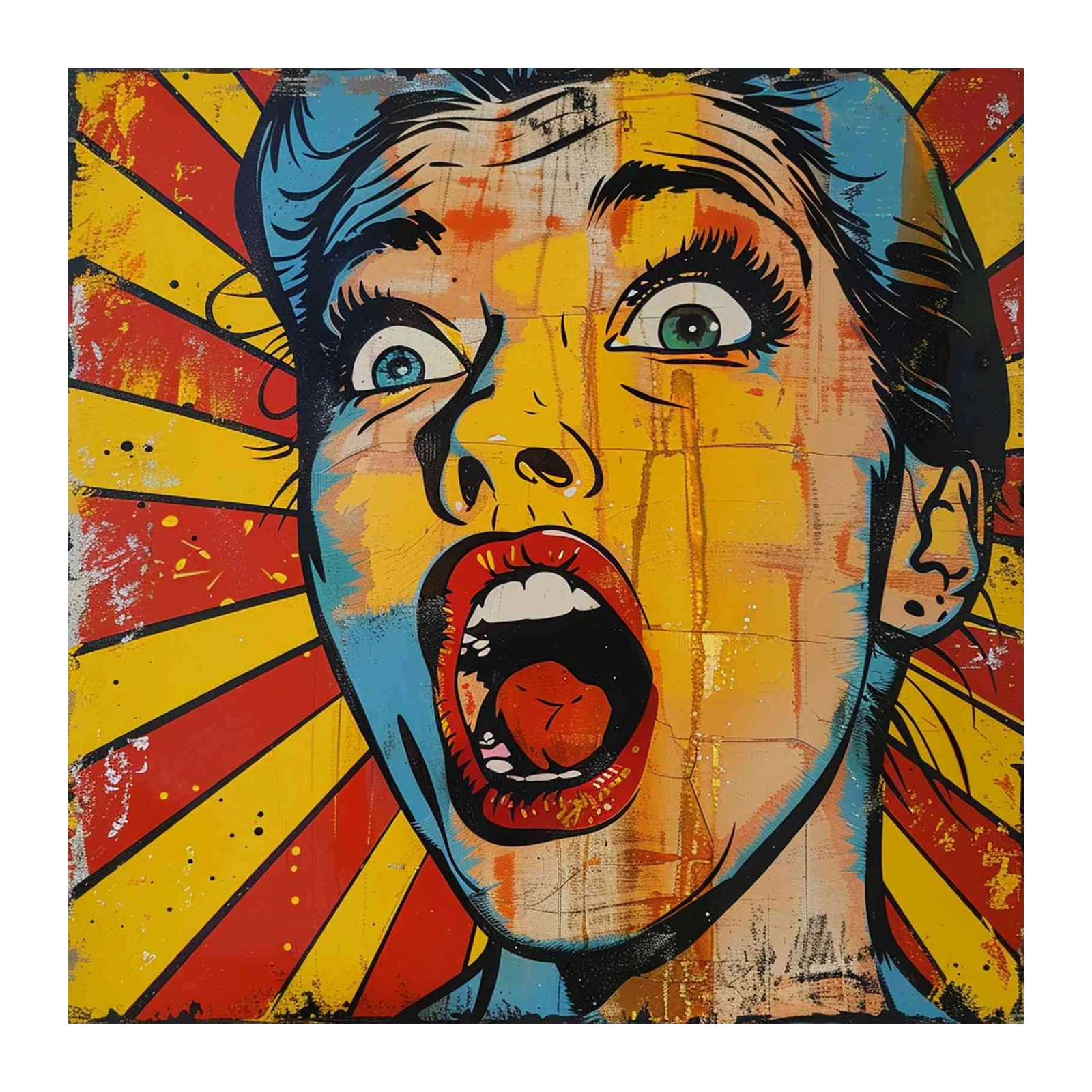 Bold Pop Art Scream Wall Art - Vibrant Wall Art