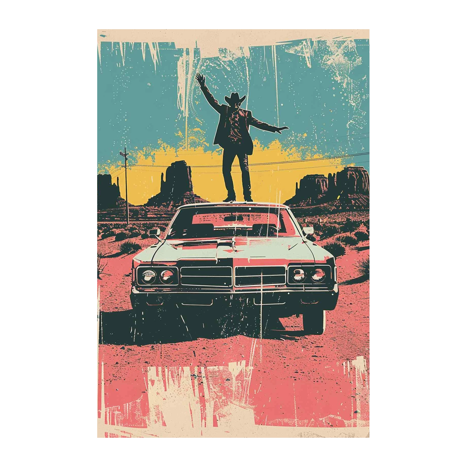 Desert Cowboy Freedom Wall Art