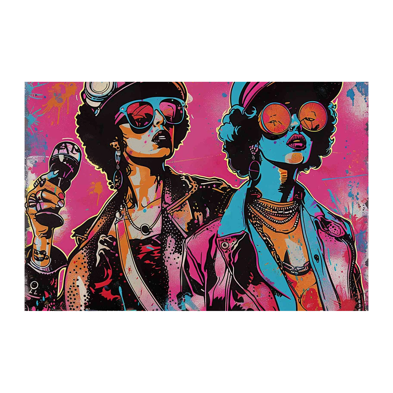 Vibrant Duo Hip Hop Stars Wall Art