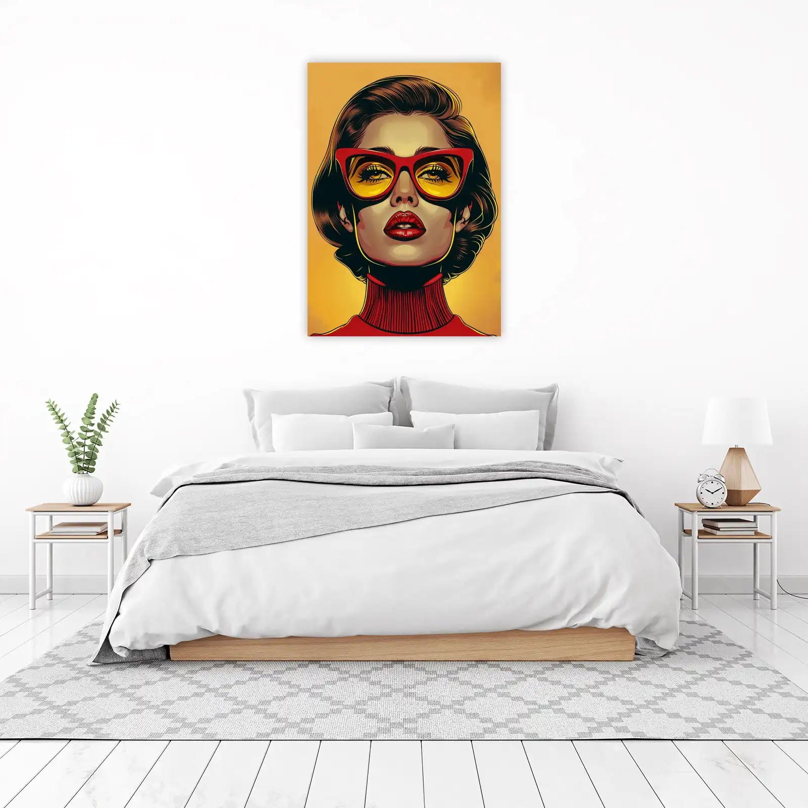 Pop Art Glamour Woman Red Sunglasses Wall Art