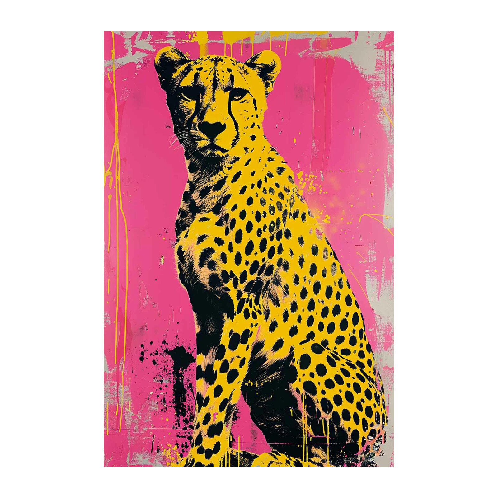 Vibrant Cheetah Pop Art Wall Art