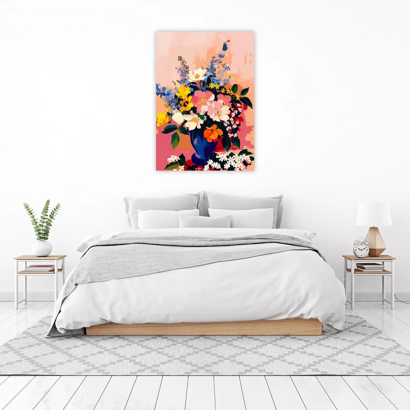 Vibrant Floral Bouquet Modern Art Wall Art