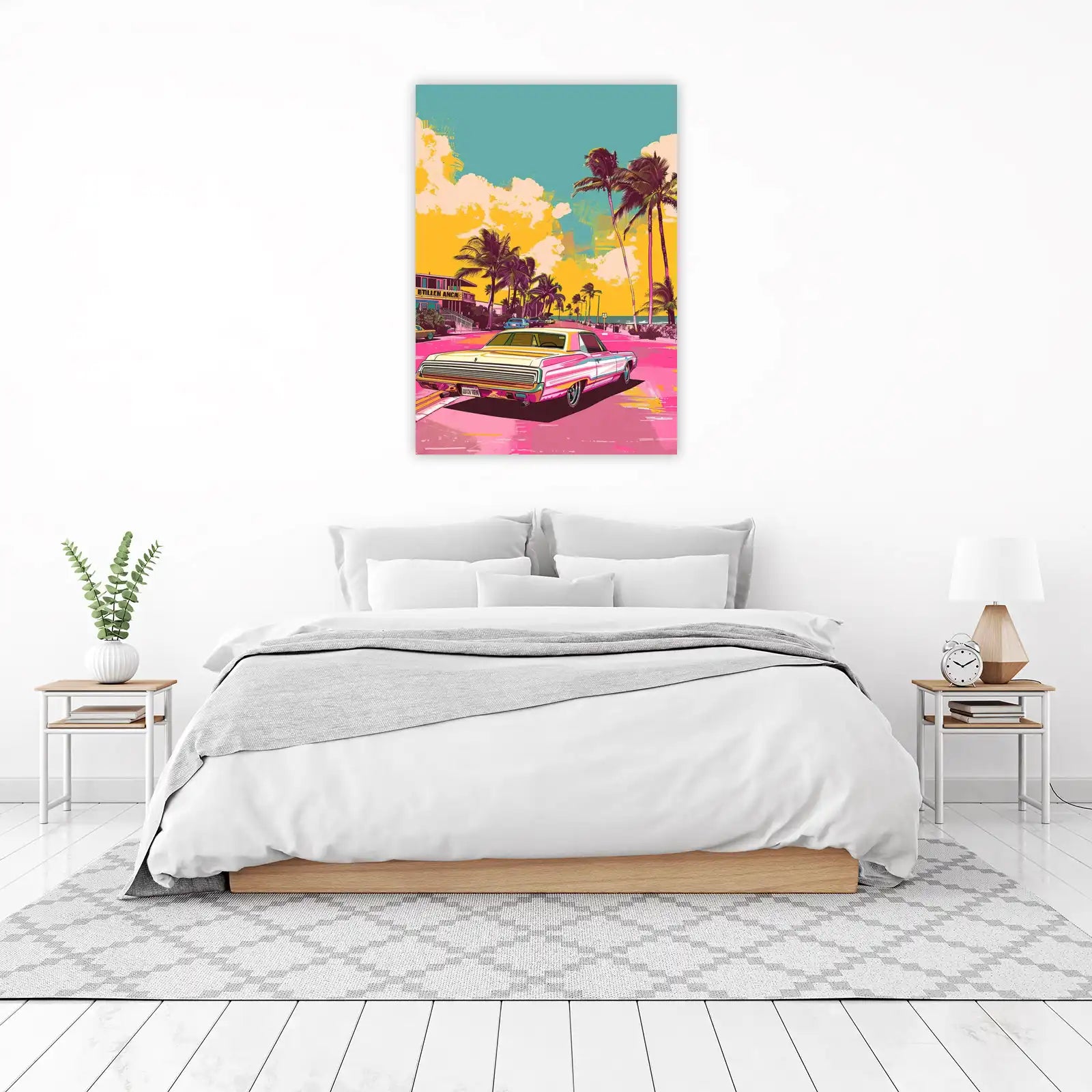 Retro Miami Vibes Car Wall Art