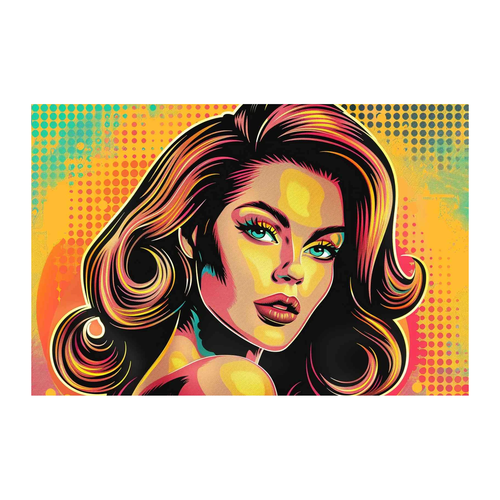 Vibrant Pop Art Woman Wall Art