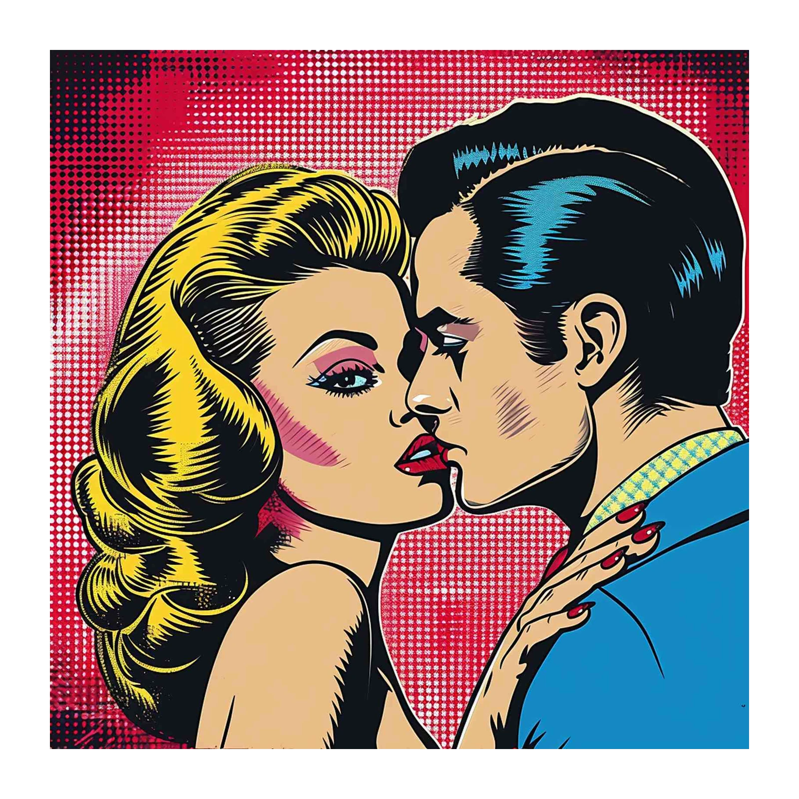 Vintage Pop Art Kiss Wall Art
