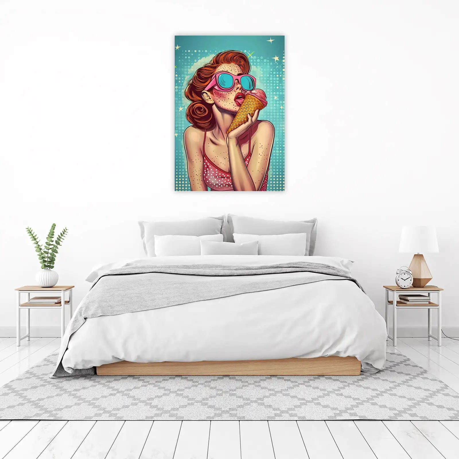 Retro Pop Art Ice Cream Girl Wall Art