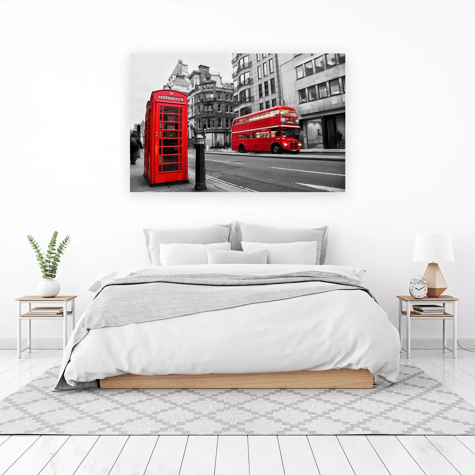 Iconic London Red Bus & Phone Booth Wall Art