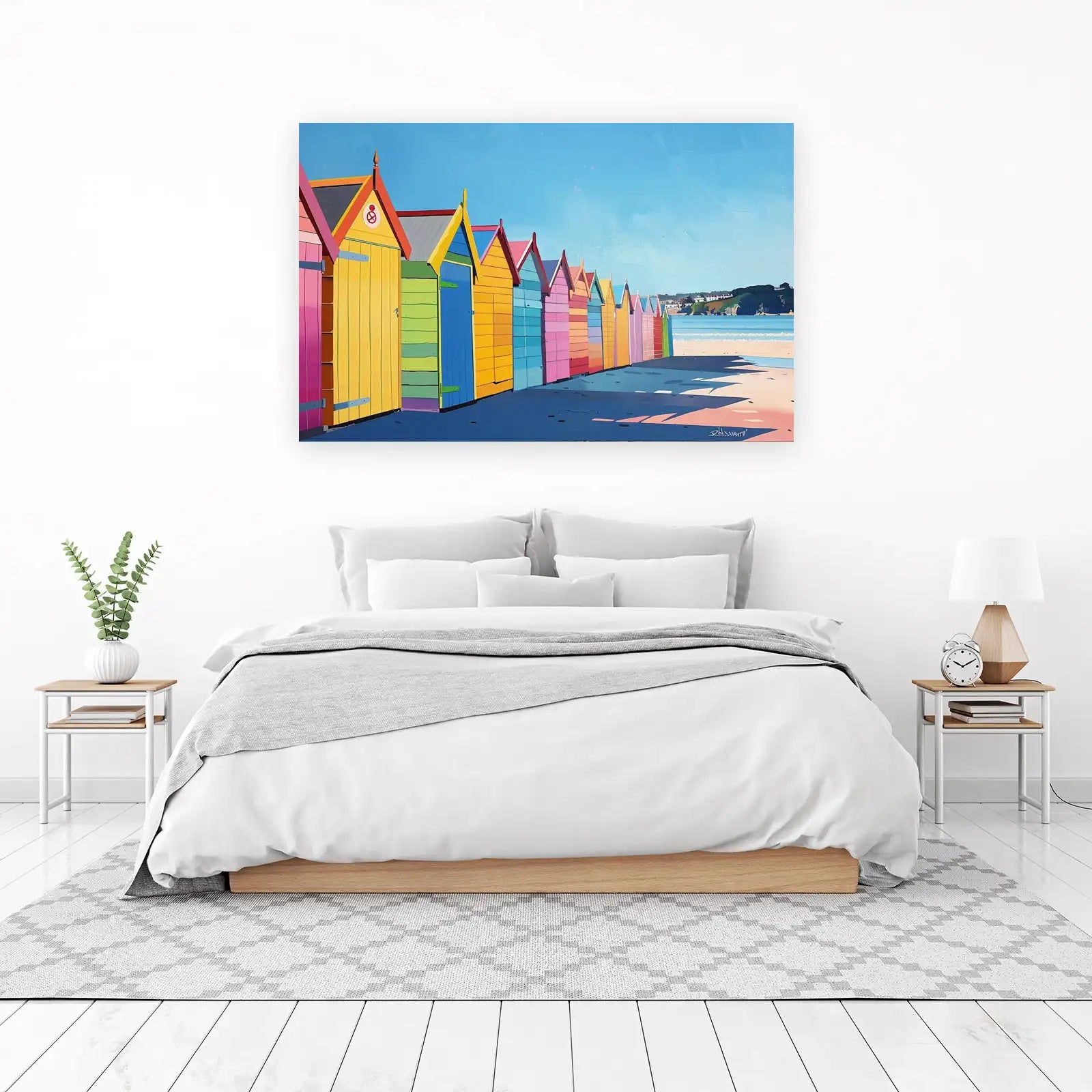 Vibrant Beach Huts Wall Art