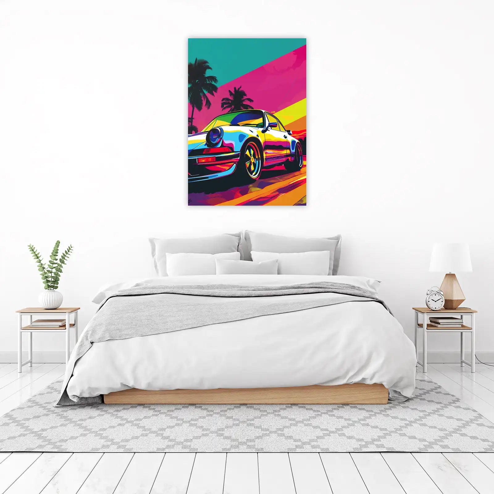 Retro Porsche Sunset Pop Art Wall Art