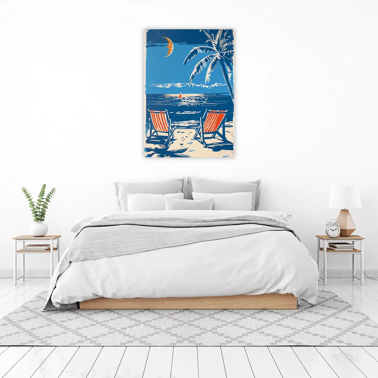 Serene Beach Escape Palm Tree Wall Art