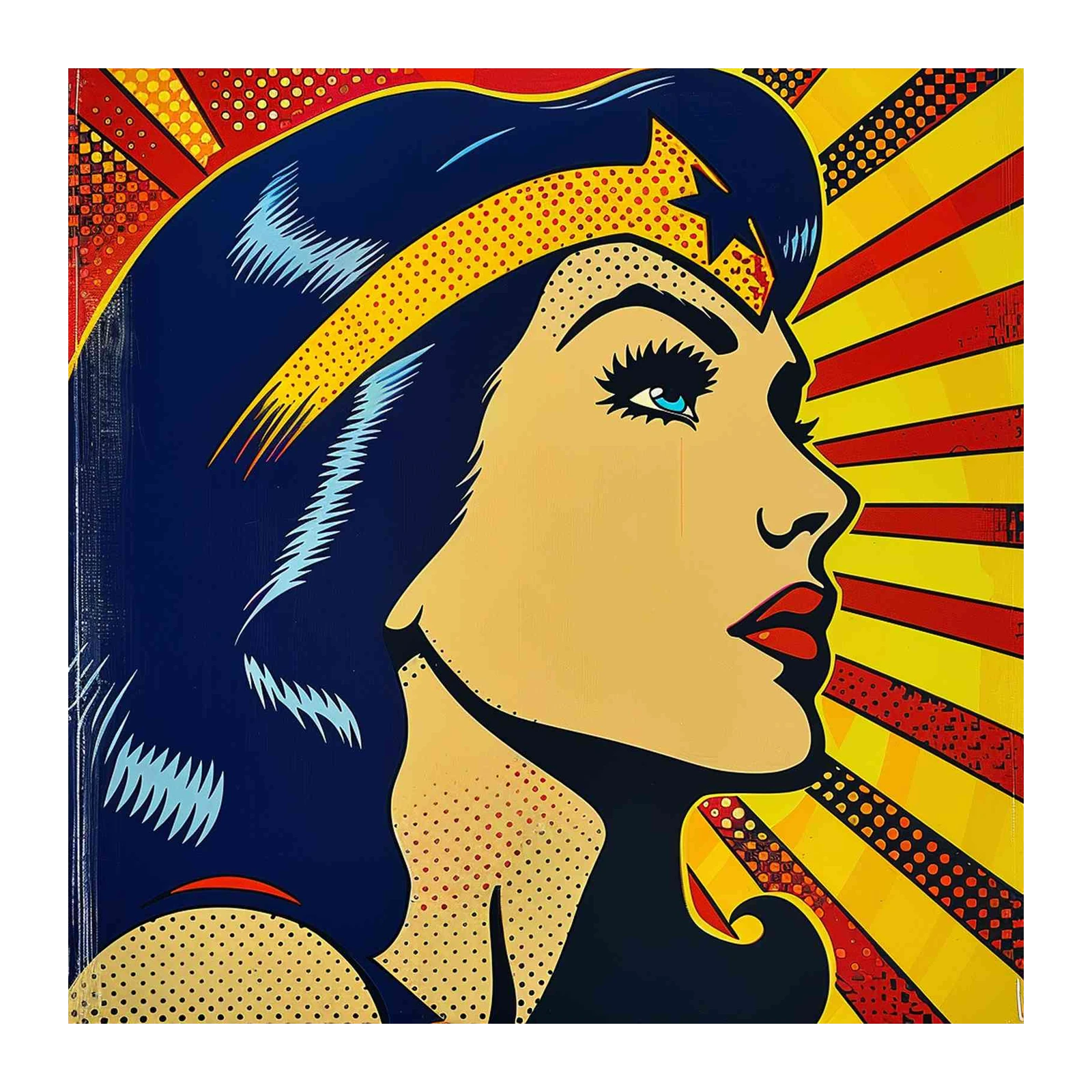 Retro Pop Art Wonder Woman Wall Art