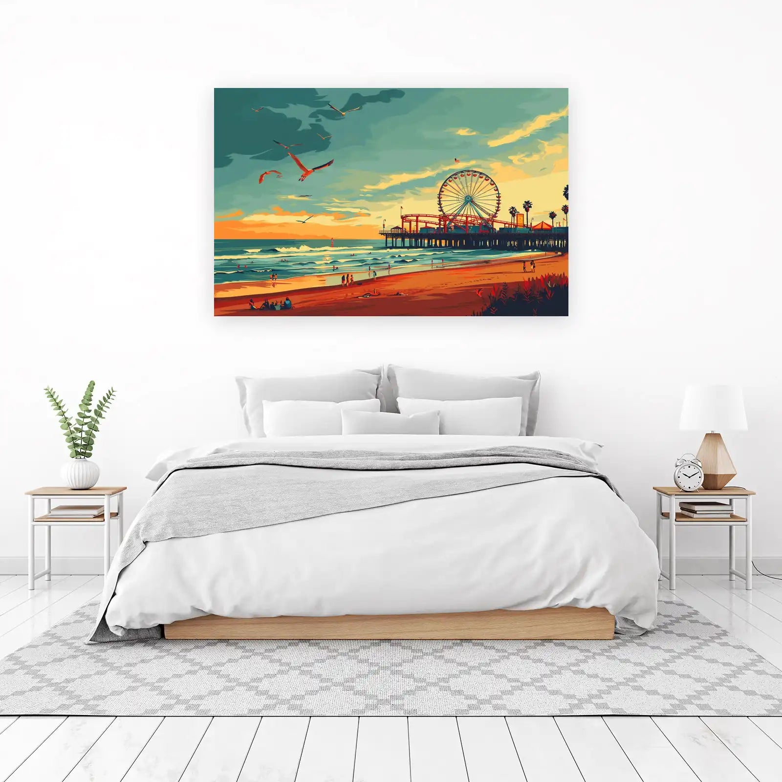 Coastal Vibes Ferris Wheel Beach Wall Art