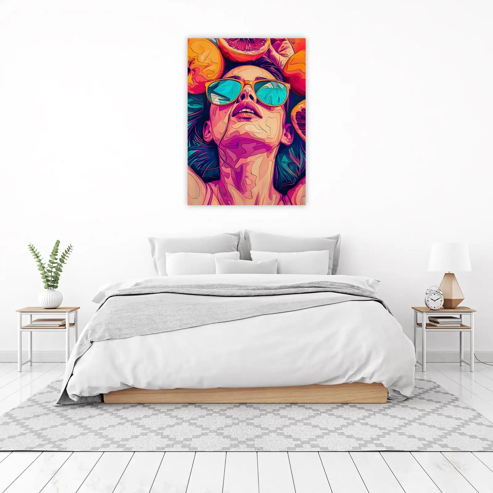 Vibrant Citrus Pop Art Woman Wall Art
