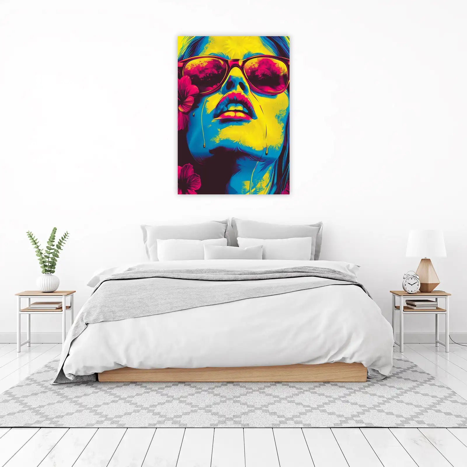 Vibrant Pop Art Woman Sunglasses Wall Art