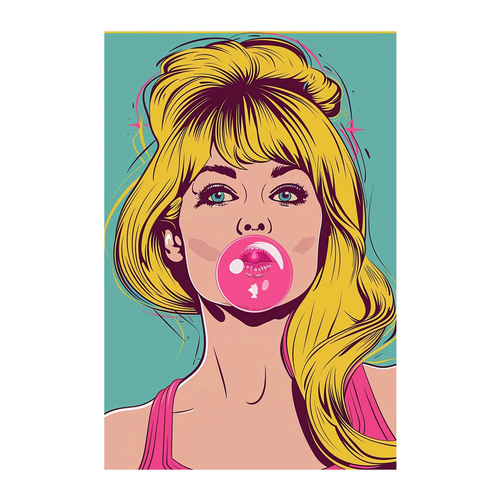 Pop Art Bubblegum Girl Wall Art