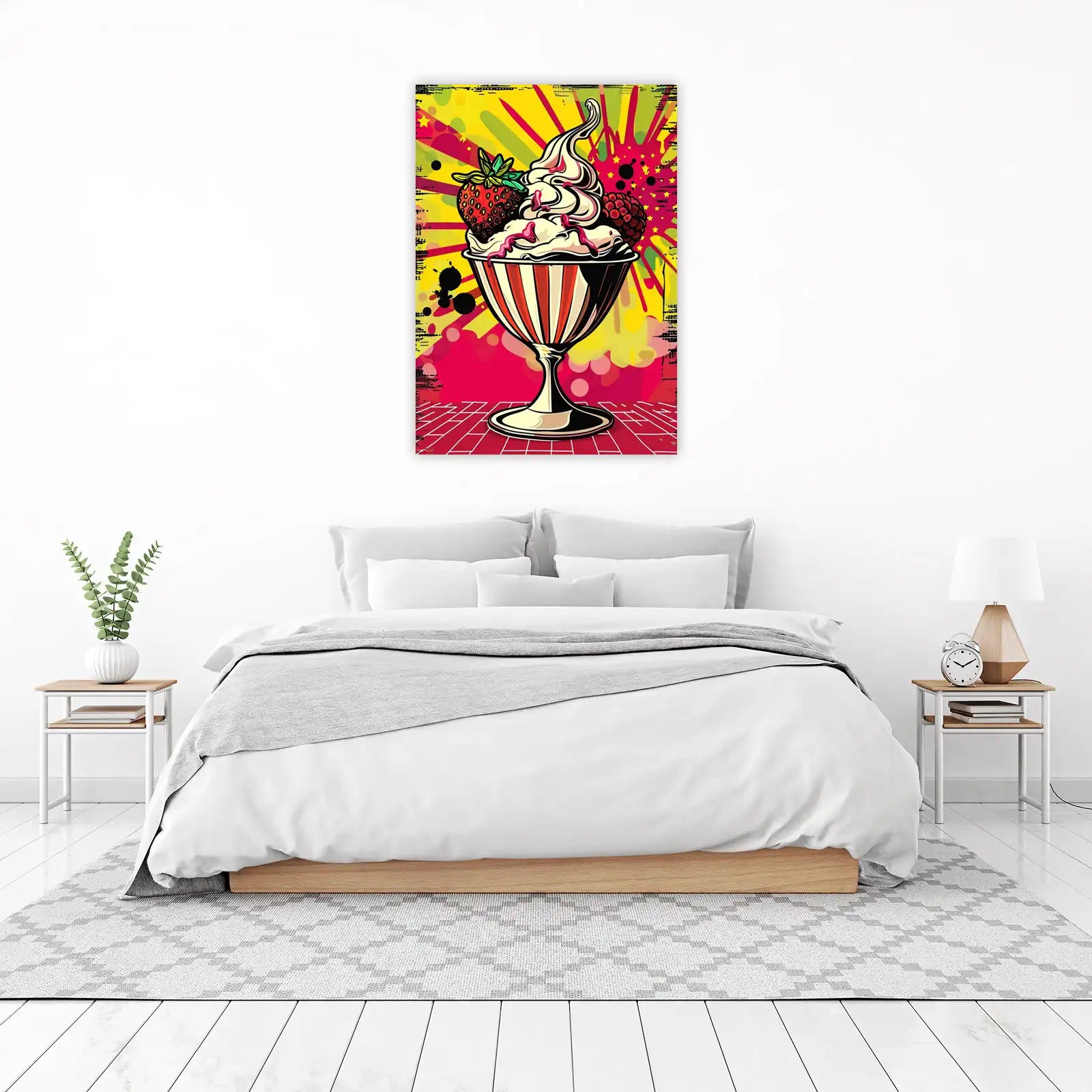 Vibrant Berry Sundae Pop Art Wall Art