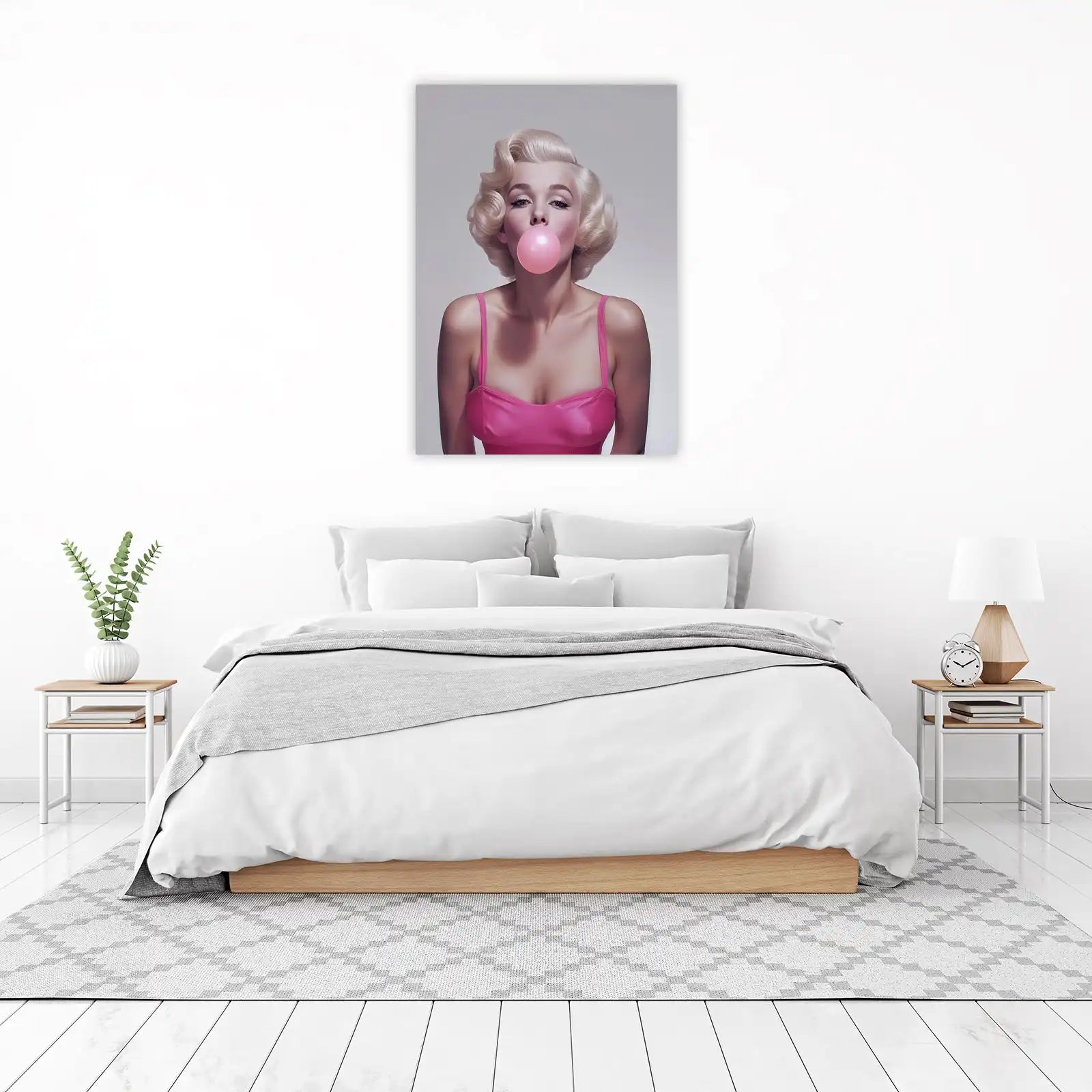 Iconic Marilyn Monroe Pink Bubblegum Wall Art
