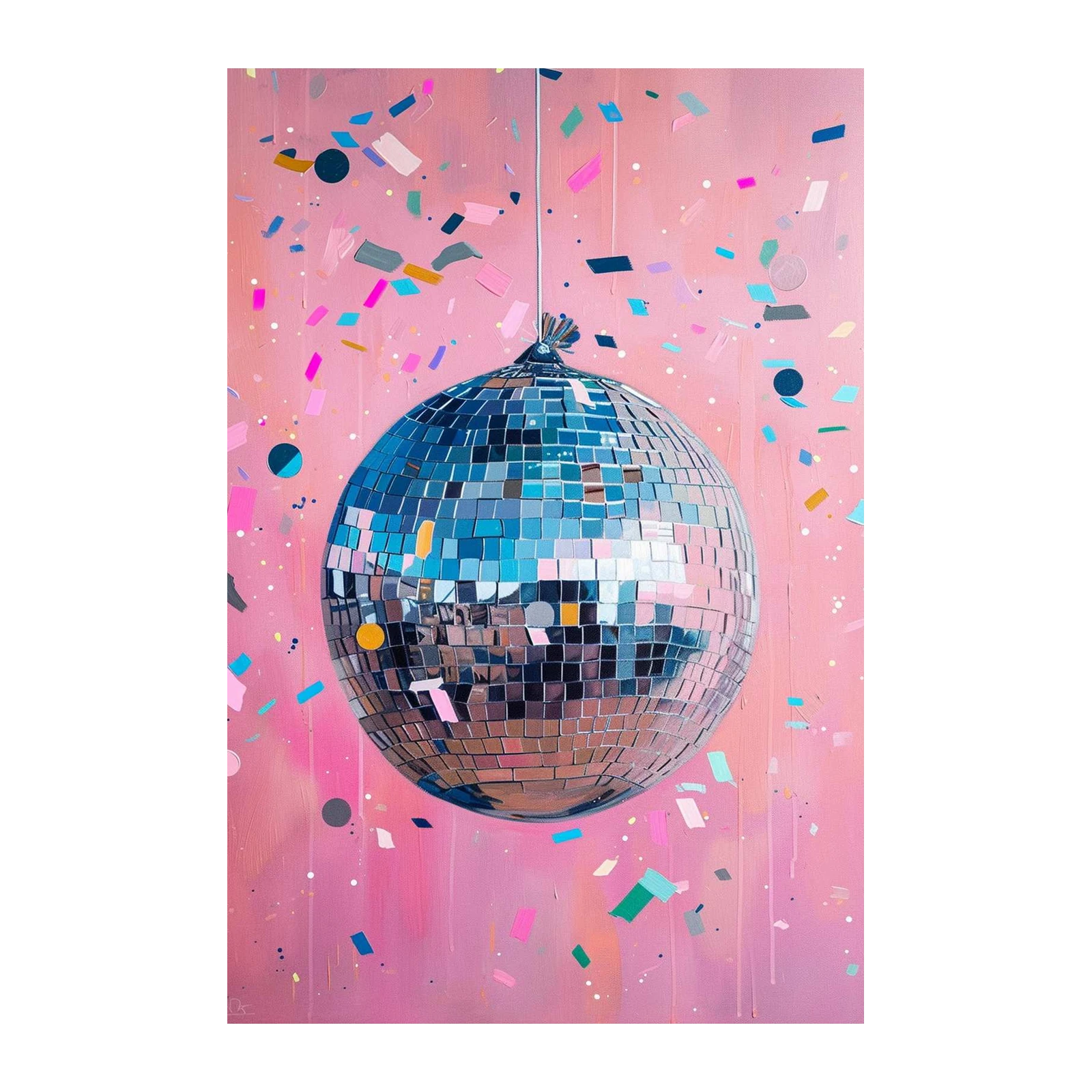 Disco Fever Confetti Party Wall Art