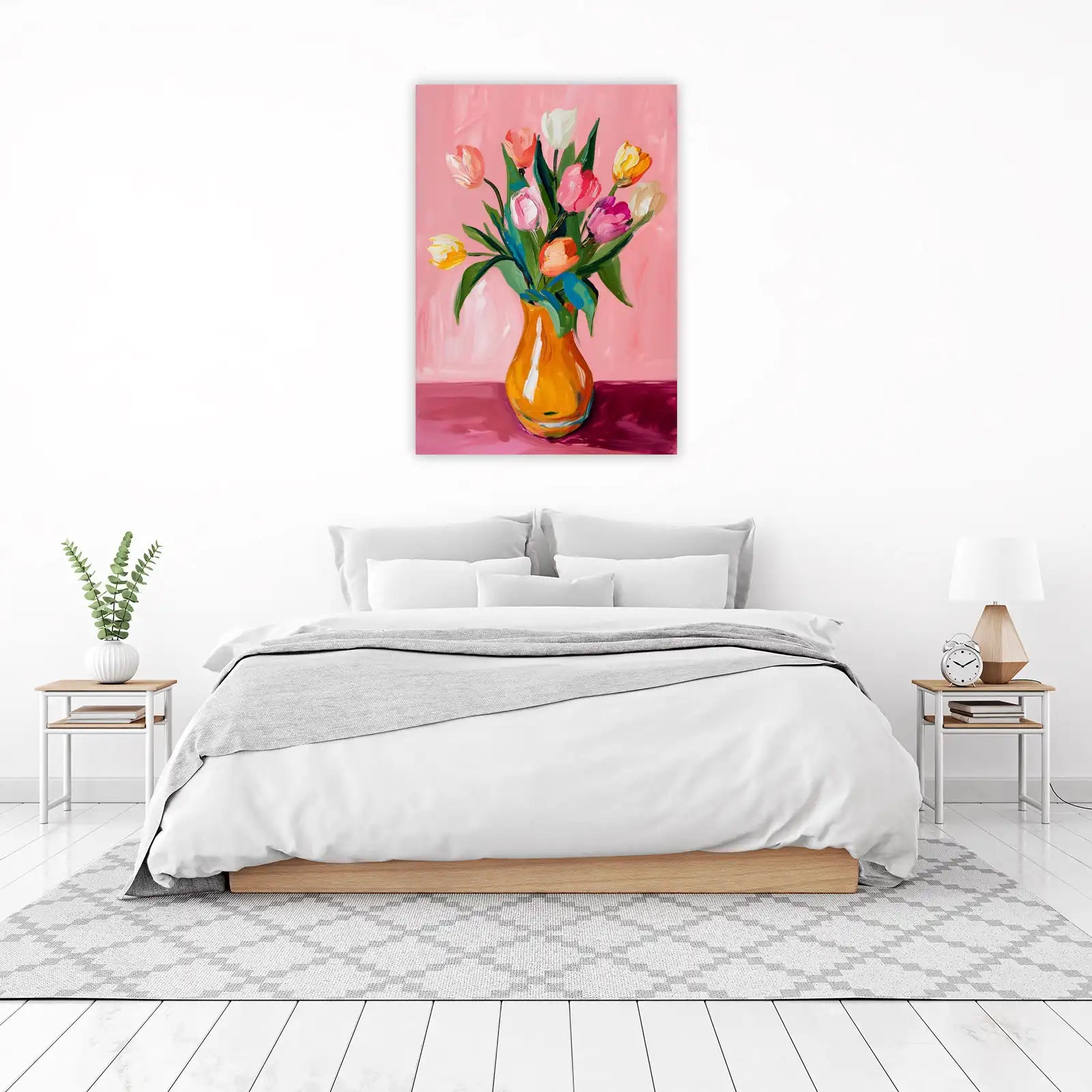 Vibrant Tulip Bouquet Modern Floral Wall Art