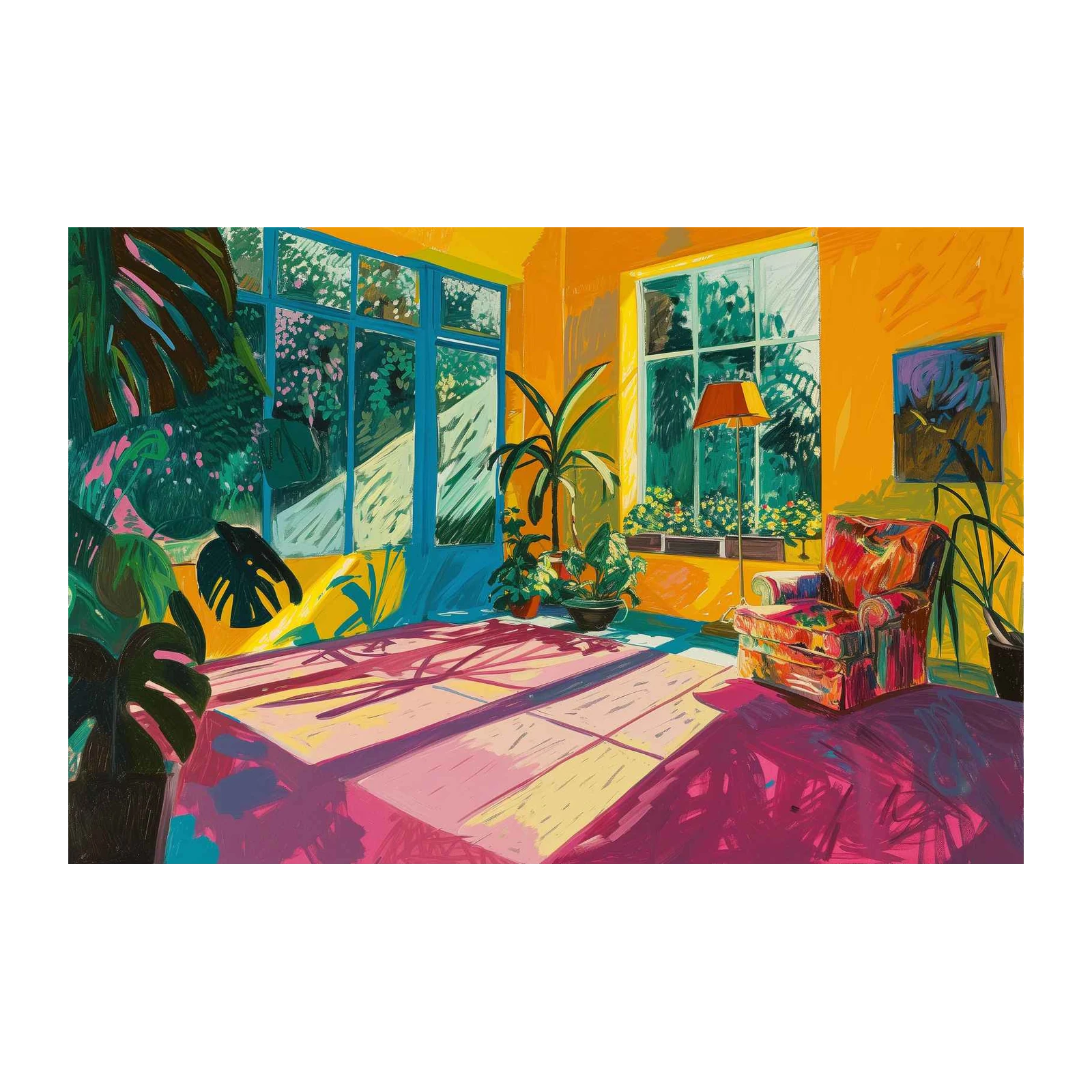 Vibrant Sunlit Conservatory Wall Art