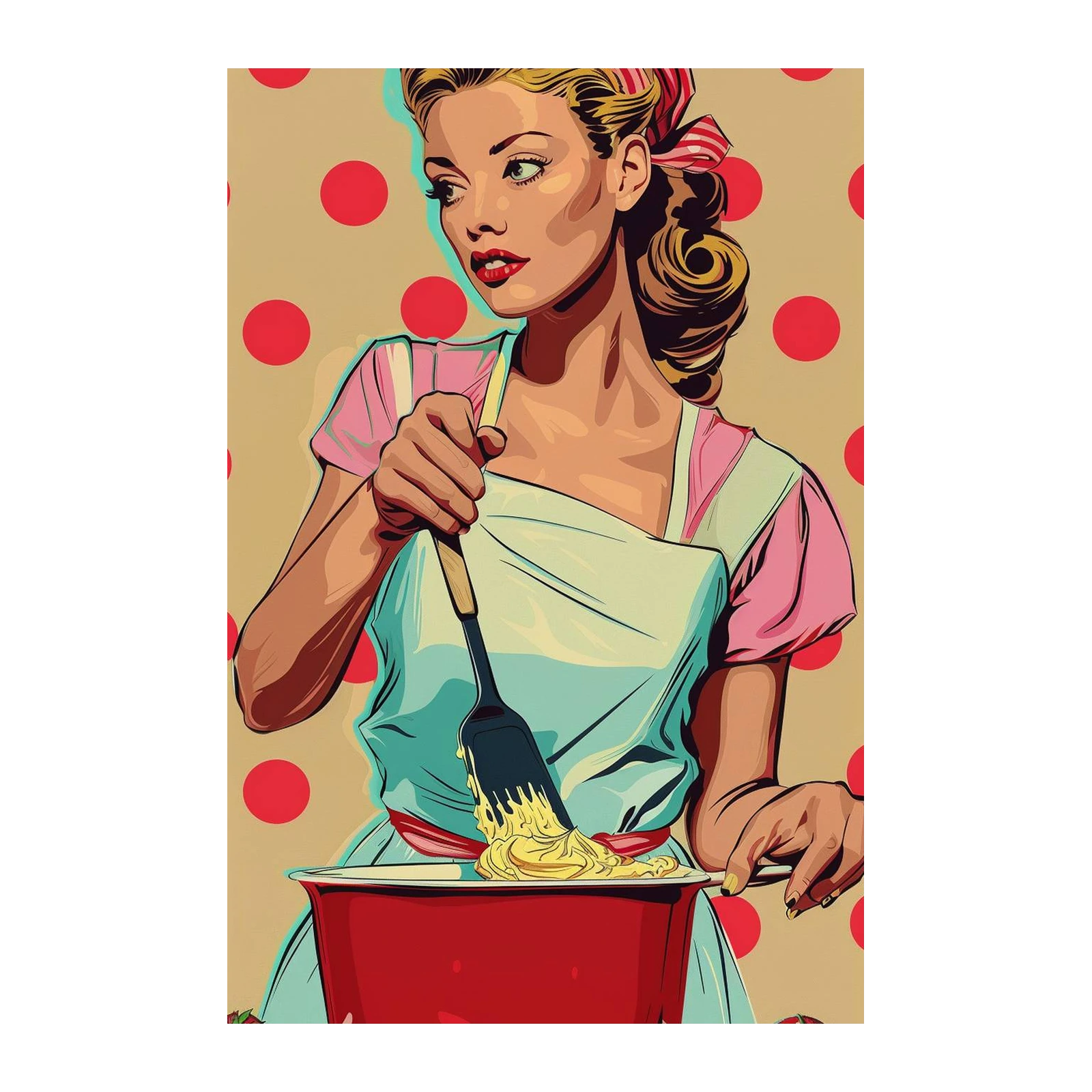 Retro Kitchen Scene Pop Art Wall Art