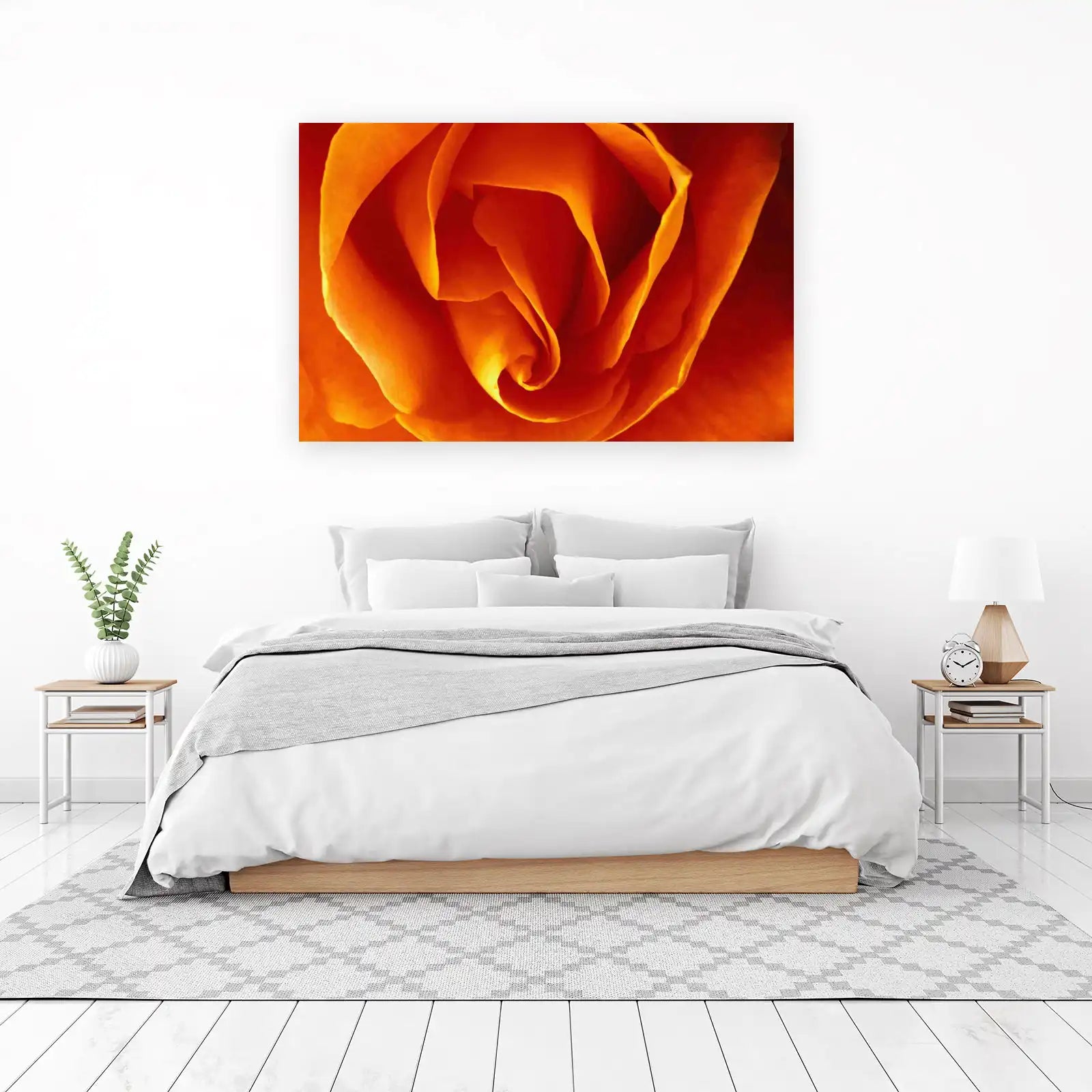 Vibrant Orange Rose Macro Wall Art Wall Art
