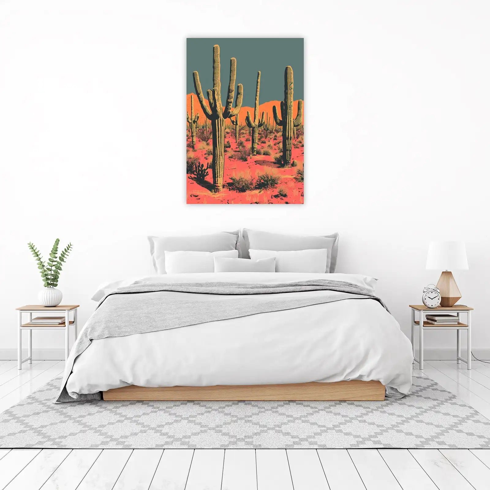 Desert Cactus Sunset Wall Art
