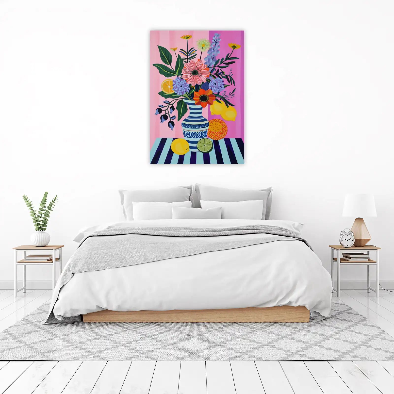 Vibrant Citrus Floral Still Life Wall Art